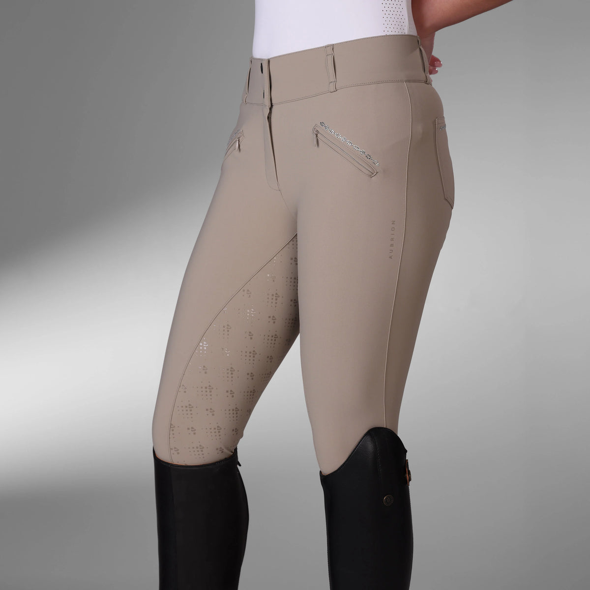 Pantalones de montar Isabelle con agarre en la rodilla negros