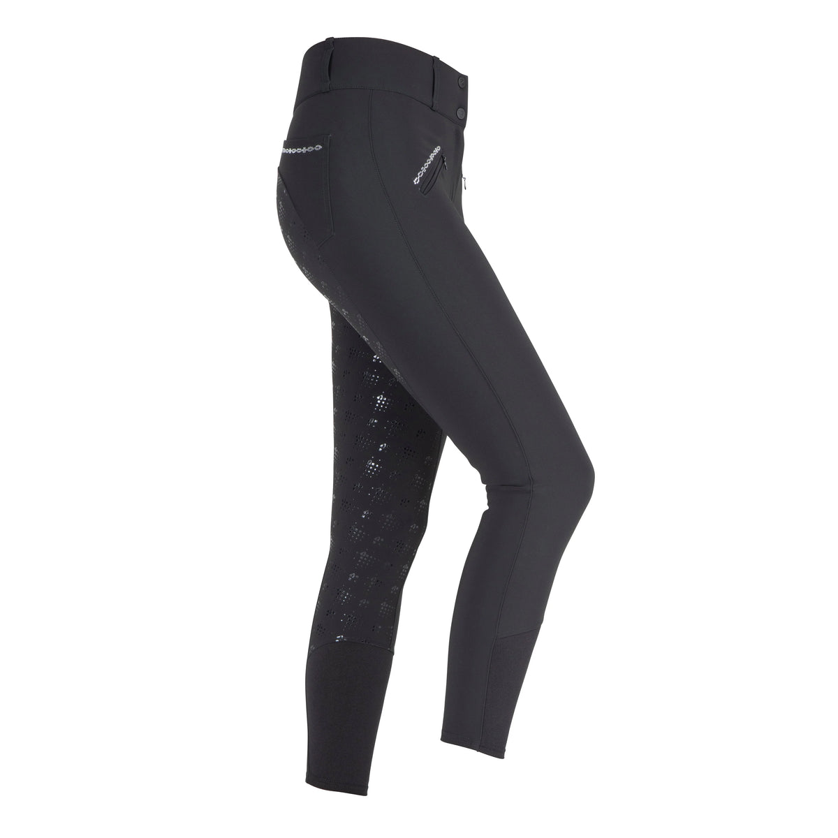Pantalones de montar Isabelle con agarre en la rodilla negros