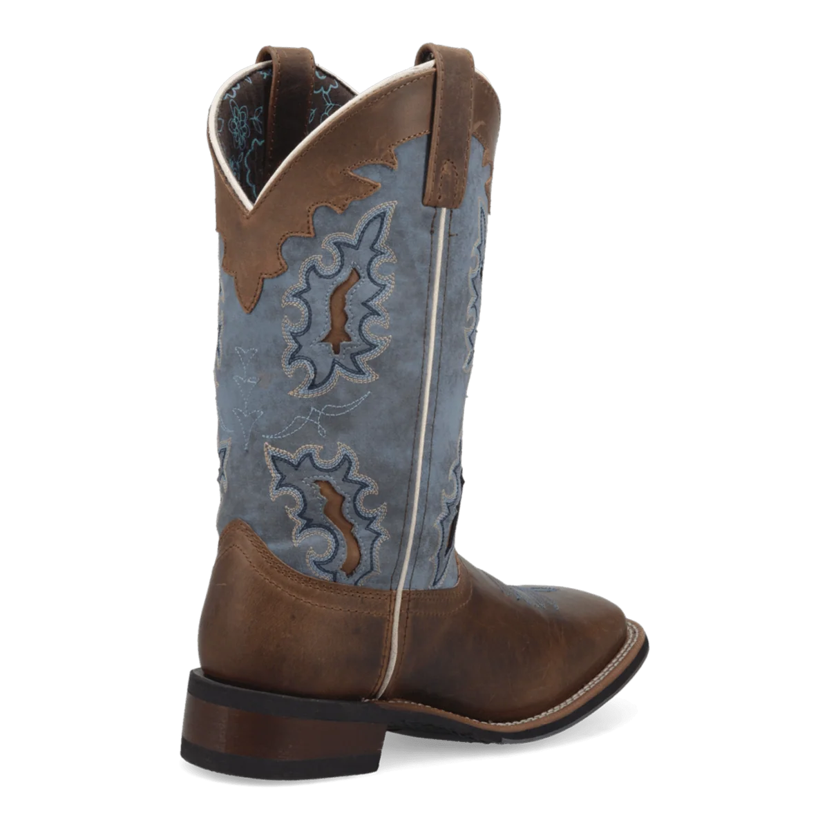 Botas vaqueras de cuero y mezclilla para mujer Laredo Isla – Bronceado/Azul