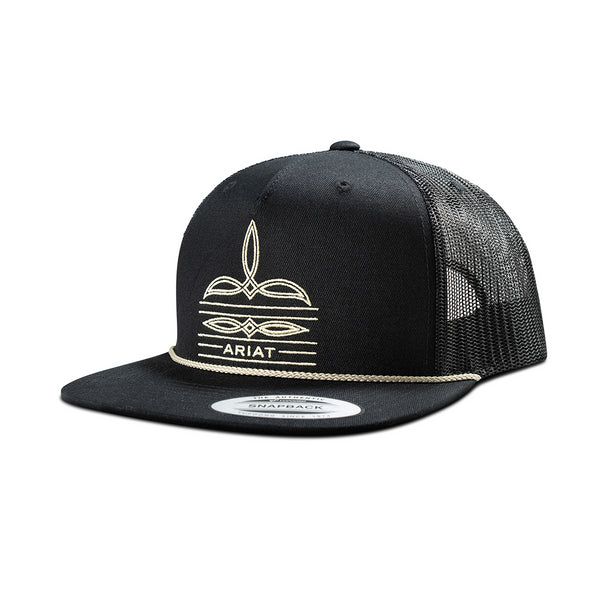 Ariat Toe Bug Stitch Rope Cap – Black Snapback Hat