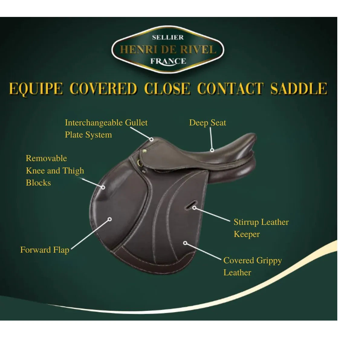 Silla de Montar Henri de Rivel Equipe Close Contact – Modelo de Salto Premium