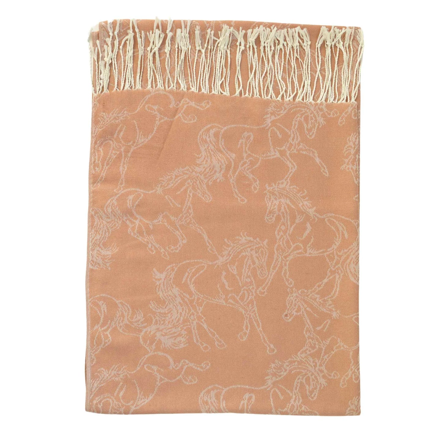 AWST Int’l “Lila Linear Horses” Pashmina Scarf (28″ × 72″)