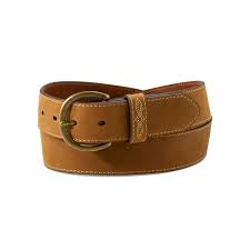Ariat Ladies 1½" Bug Stitch Harness Buckle Belt – Medium Brown Leather Western Belt