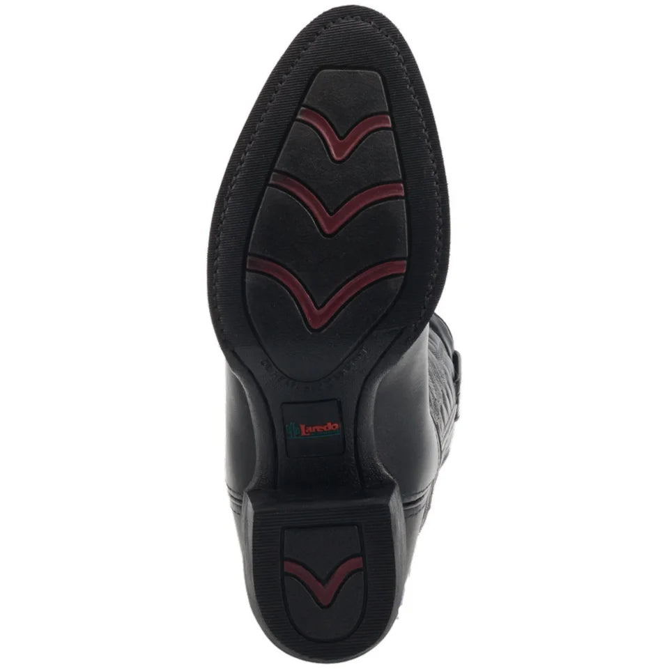 Laredo Men’s Black Tumbled Round Toe Western Boot