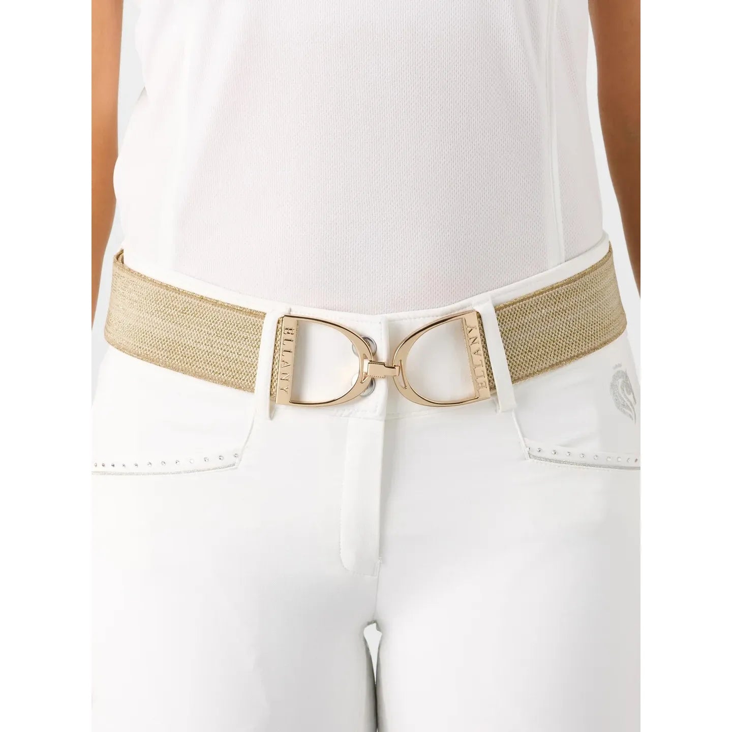 Ellany 2" Gold Dakota Stirrup Elastic Belt image 2