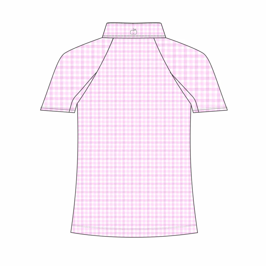 Dapplebay Kids Pink Gingham 1/4 Zip - Short Sleeve image 1