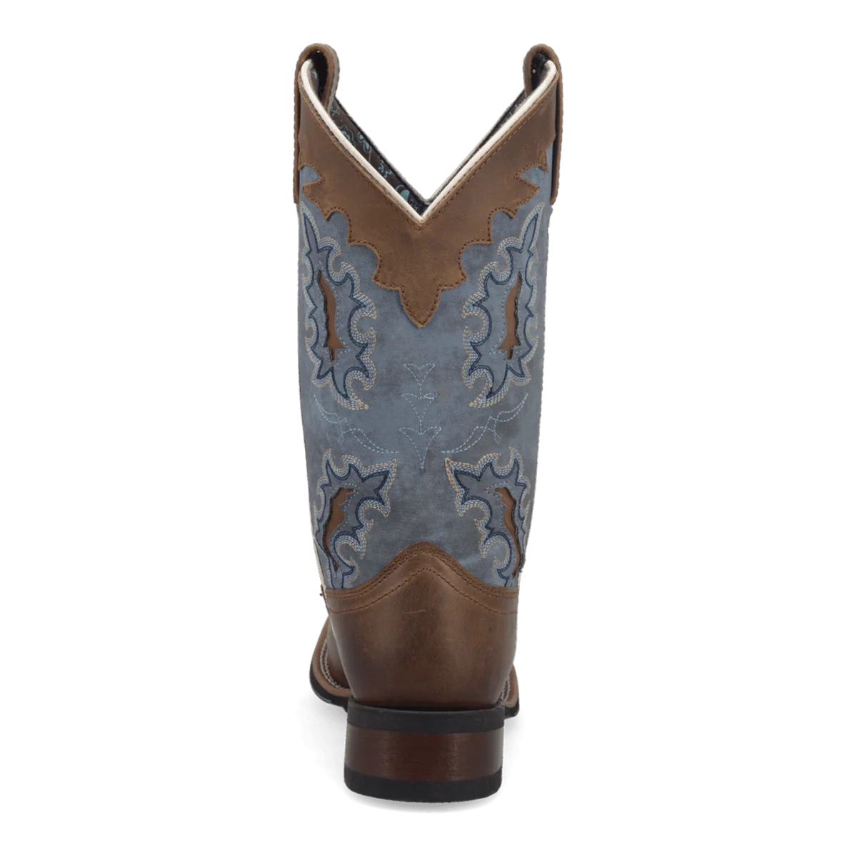 Botas vaqueras de cuero y mezclilla para mujer Laredo Isla – Bronceado/Azul