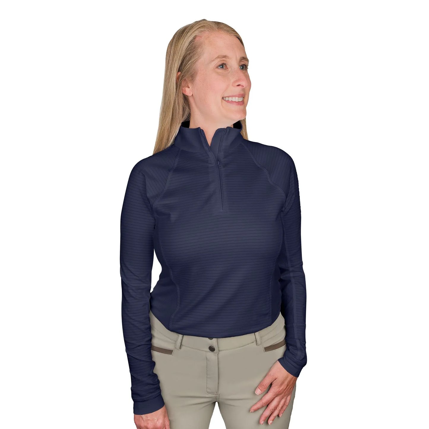 Ovation Women's Quarter Zip Long Sleeve Textured Sun Shirt image 4