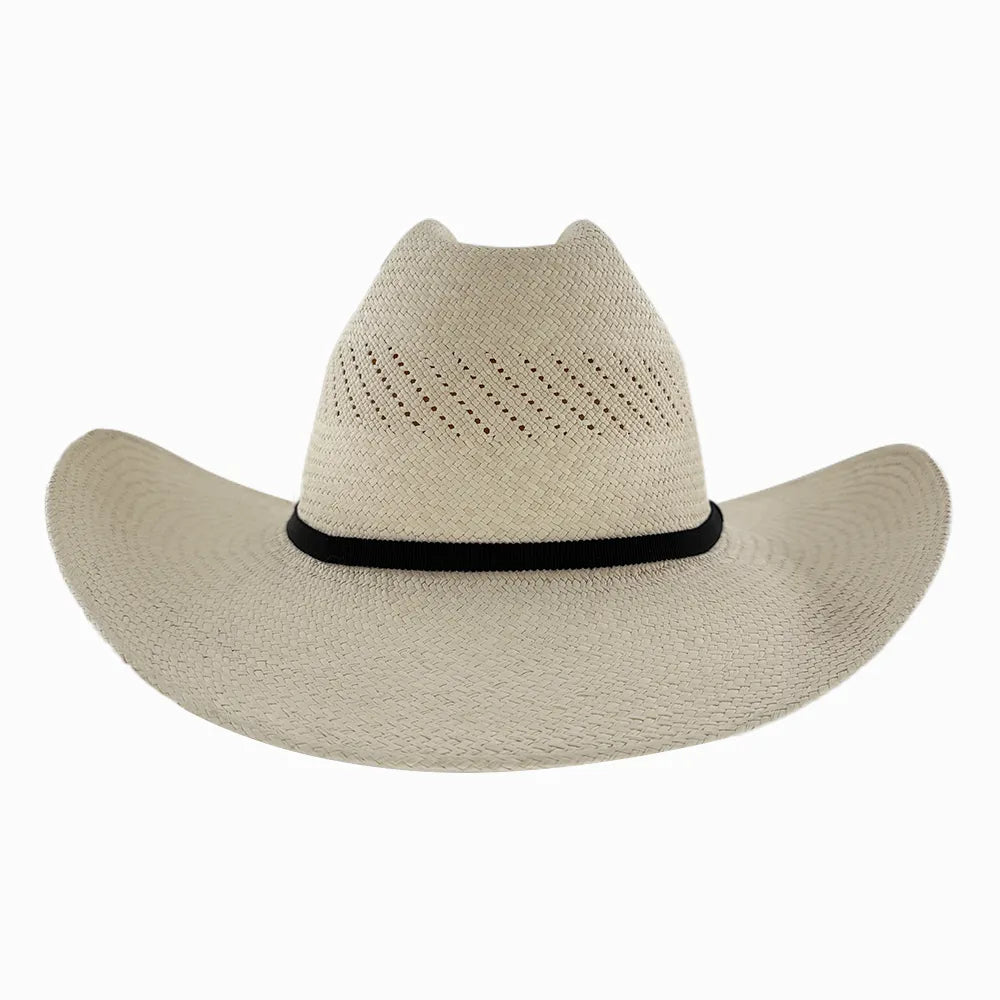 Chase Toquilla Straw Curled Panama Cowboy Hat - Cream