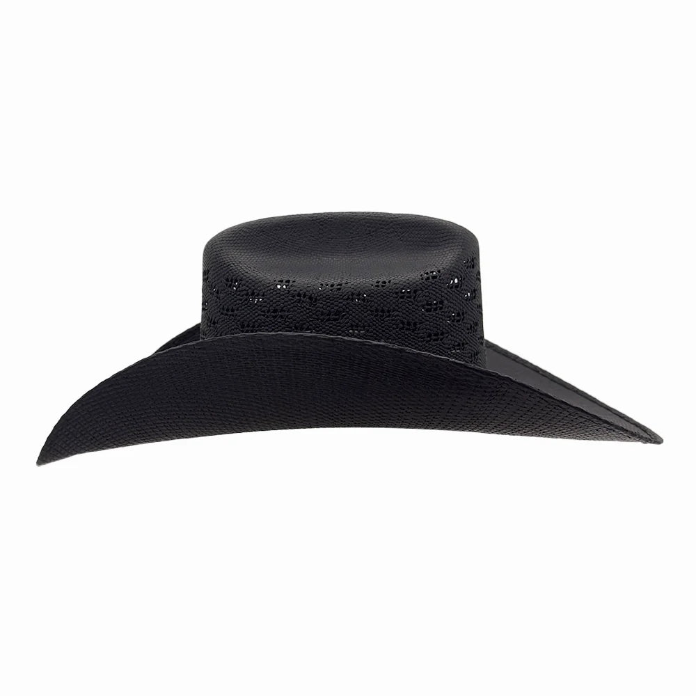 Coyote Bangora Straw Cattleman Cowboy Hat - Black