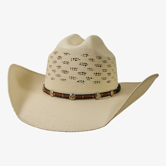 Coyote Men’s Bangora Straw Cattleman Cowboy Hat - Cream