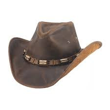 Montecarlo Bozeman Brown Distressed Leather Hat