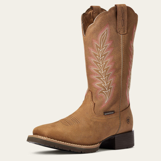 Ariat Women’s Hybrid Rancher Waterproof Western Boot – Pebbled Tan