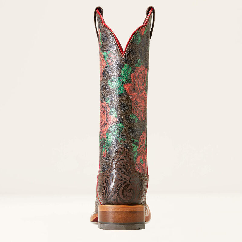 Ariat Women’s Frontier Farrah Floral Emboss Western Boot – Wide Square Toe