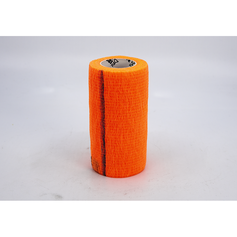 SyrFlex 4" Cohesive Flexible Bandage – Single Roll in bright orange color for secure support.
