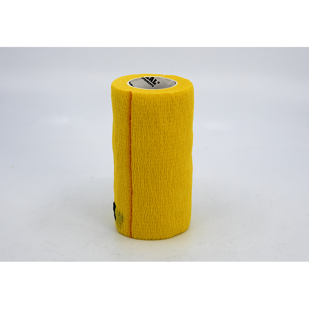 SyrFlex 4" Cohesive Flexible Bandage – Single Roll in yellow color for reliable compression and support