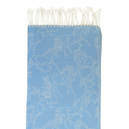 AWST Int’l “Lila Linear Horses” Pashmina Scarf (28″ × 72″)