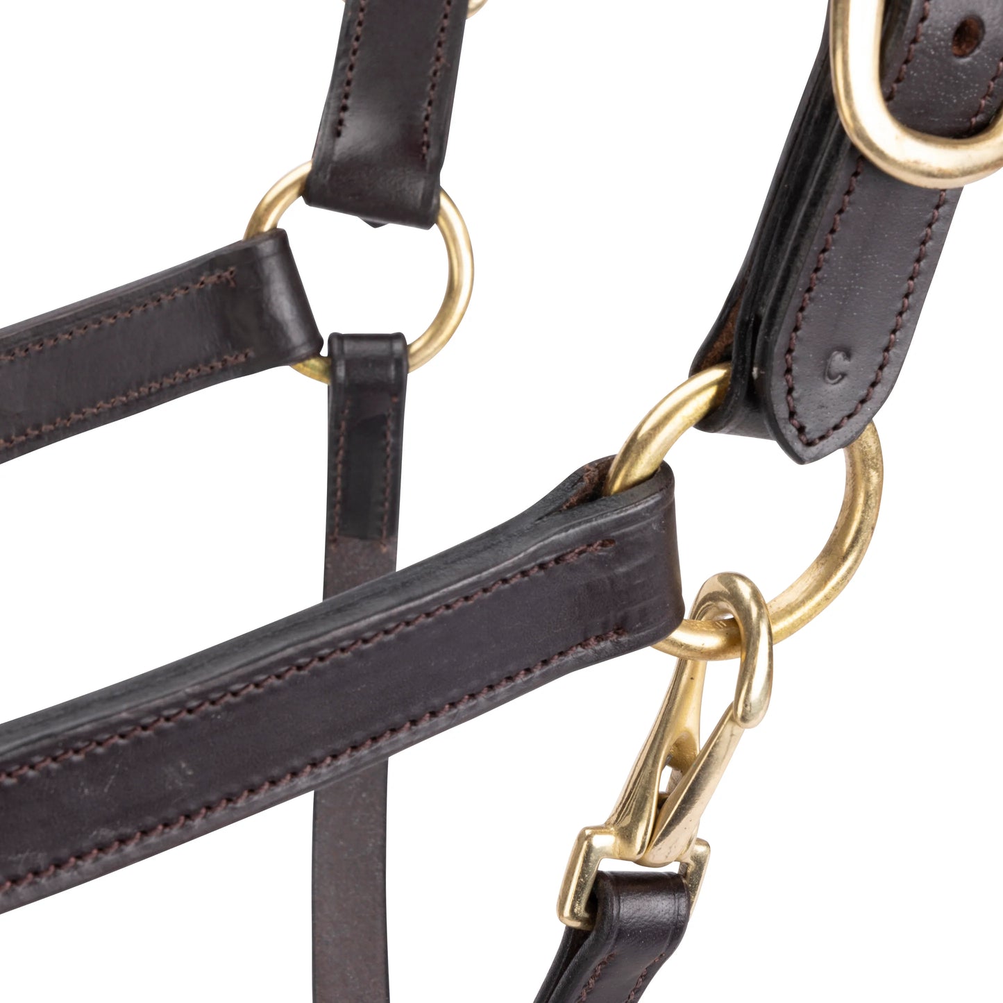 Velociti GARA Leather Travel Headcollar – Premium Padded Leather Halter for Travel & Show