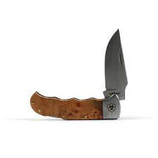 Ariat Folding Knife – Smooth Brown Handle, Stainless Steel Blade