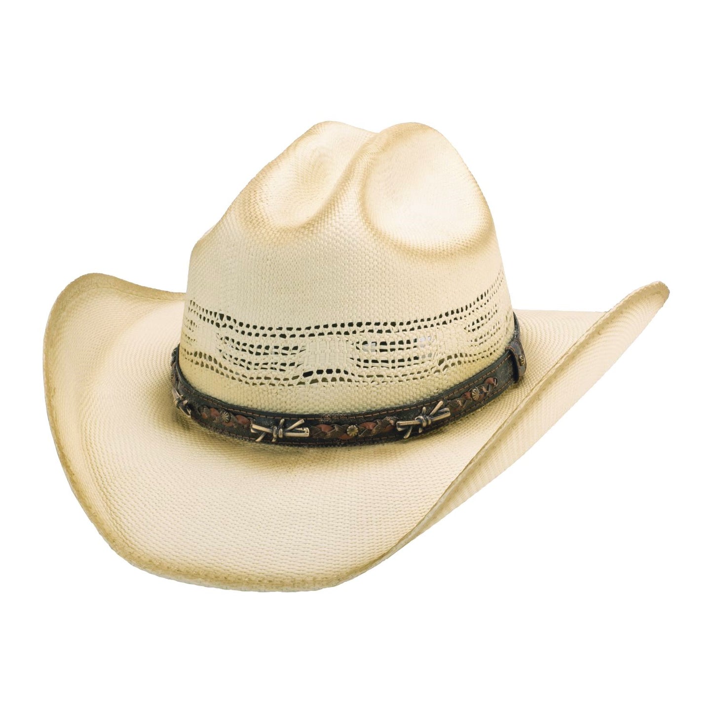 Bullhide Barb Wire Hat – Bangora Straw, Natural Distressed
