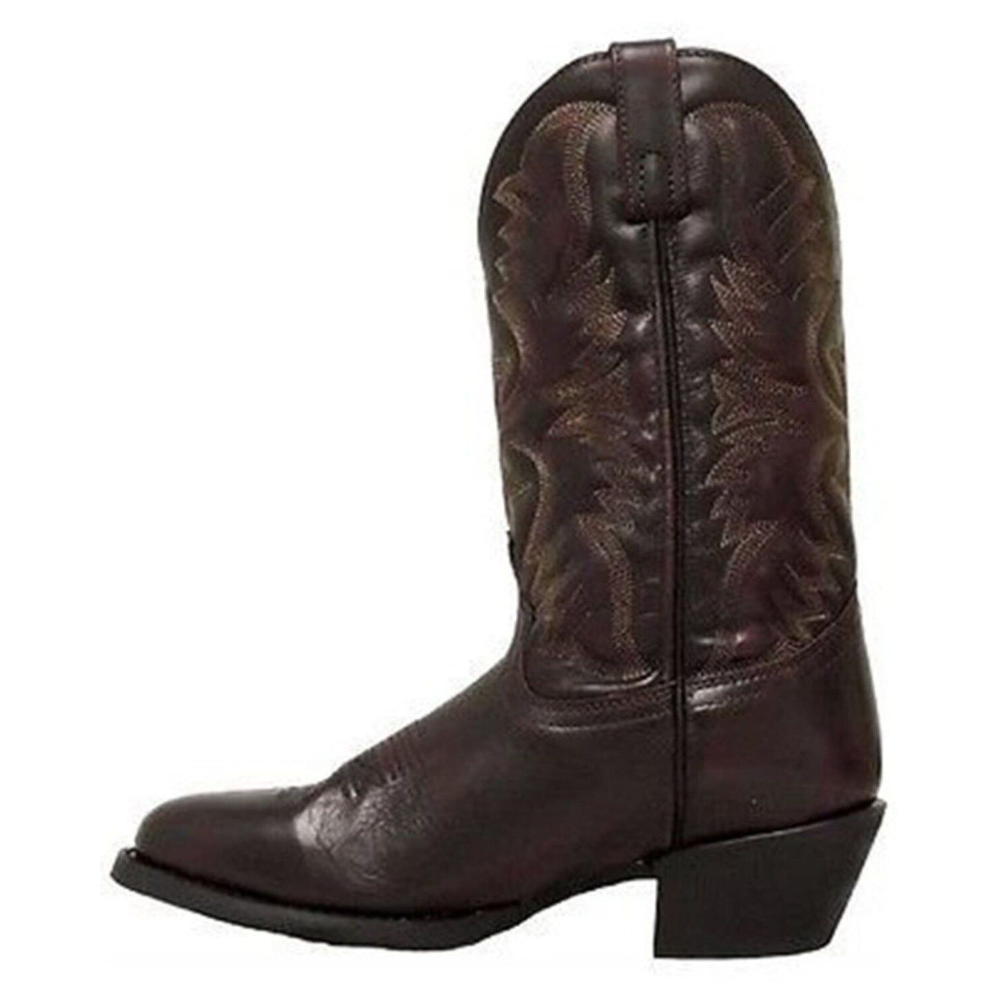 Laredo Men’s Embroidered Round Toe Western Boots – Black Cherry