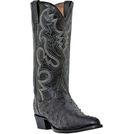 Dan Post Men’s 2321 Black Ostrich Western Boot