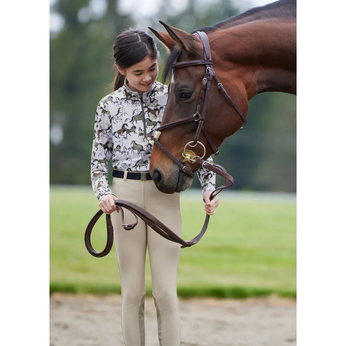 Kerrits Kids Ice Fil® Full Seat Tech – Leggings de Equitación Frescos y Transpirables para Niños
