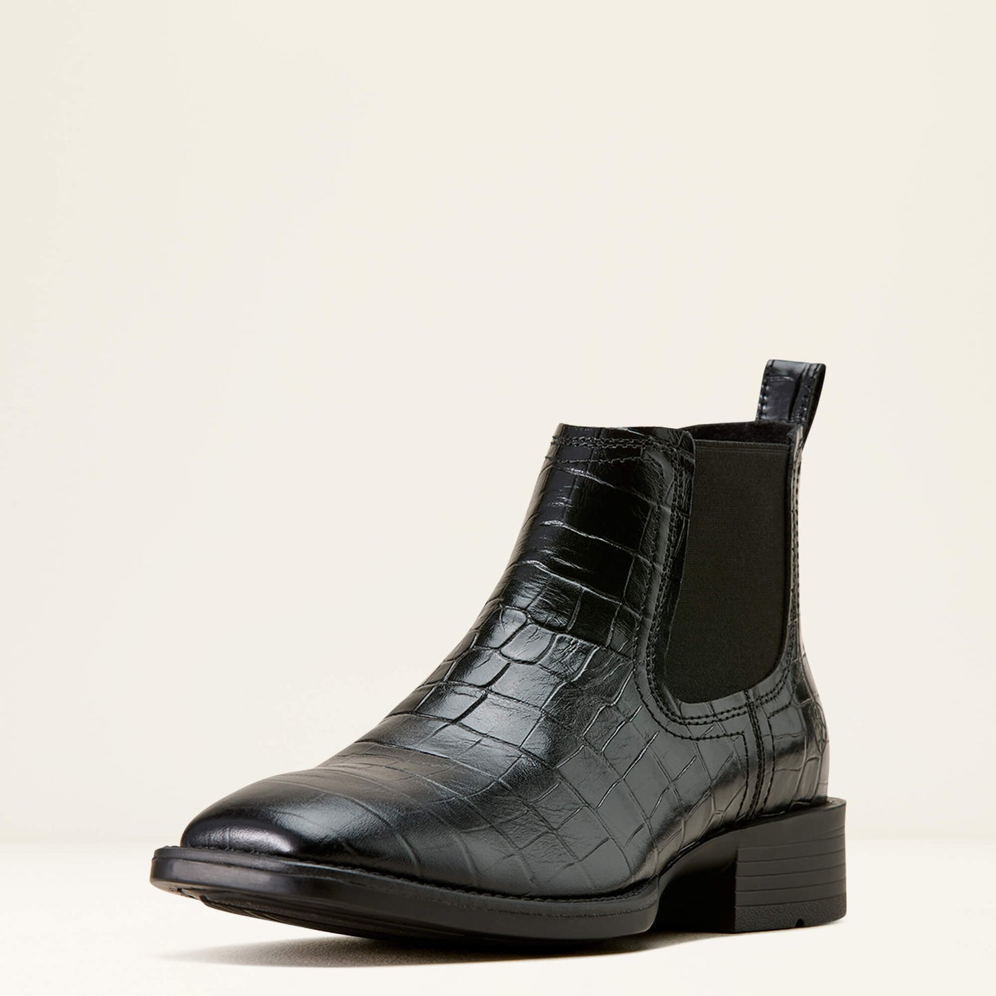 Bota vaquera Booker Ultra de punta cuadrada de Ariat para hombre, color negro Deertan