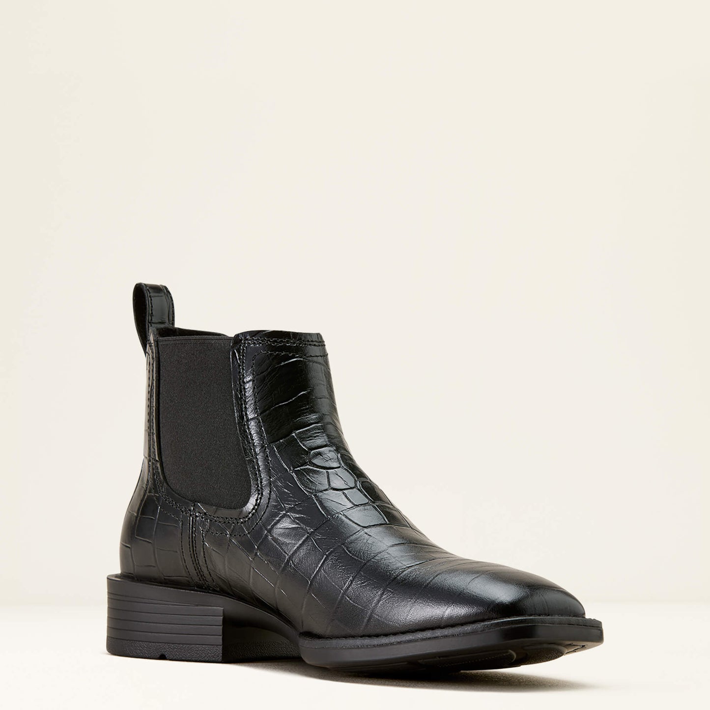 Bota vaquera Booker Ultra de punta cuadrada de Ariat para hombre, color negro Deertan