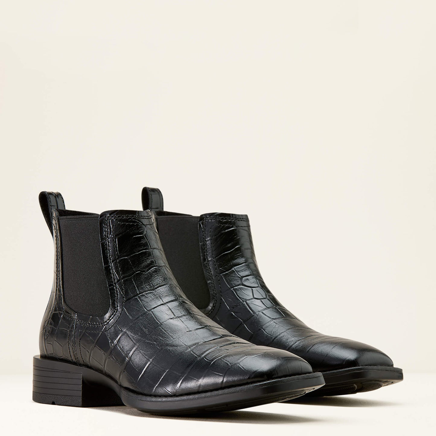 Bota vaquera Booker Ultra de punta cuadrada de Ariat para hombre, color negro Deertan
