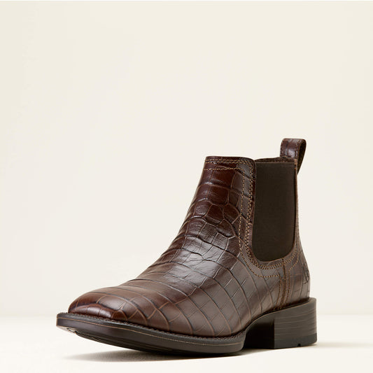 Bota vaquera Booker Ultra de punta cuadrada de Ariat para hombre, color negro Deertan