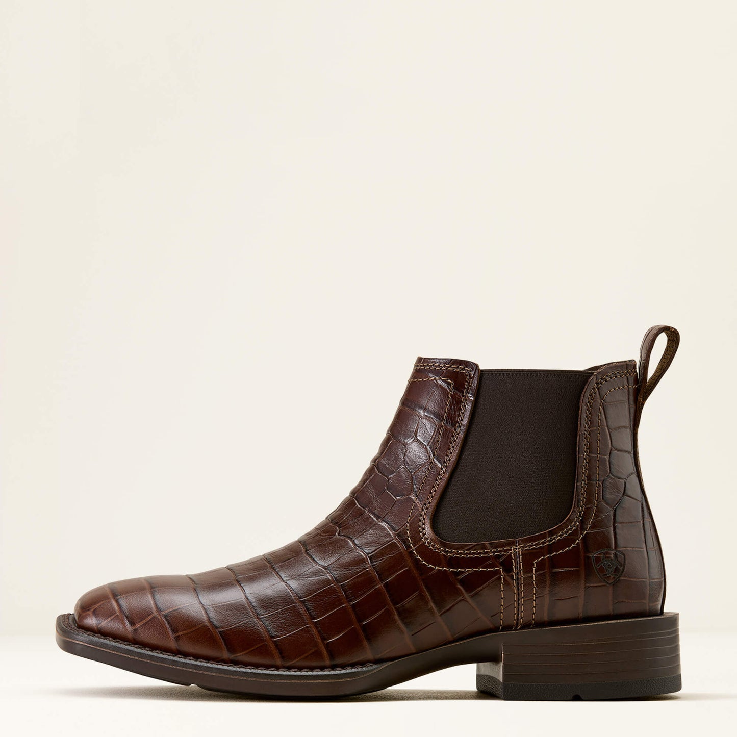 Bota vaquera Booker Ultra de punta cuadrada de Ariat para hombre, color negro Deertan
