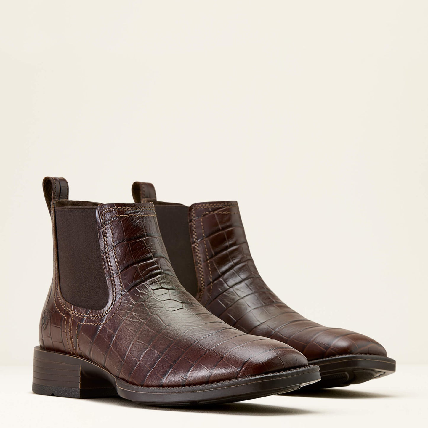 Bota vaquera Booker Ultra de punta cuadrada de Ariat para hombre, color negro Deertan