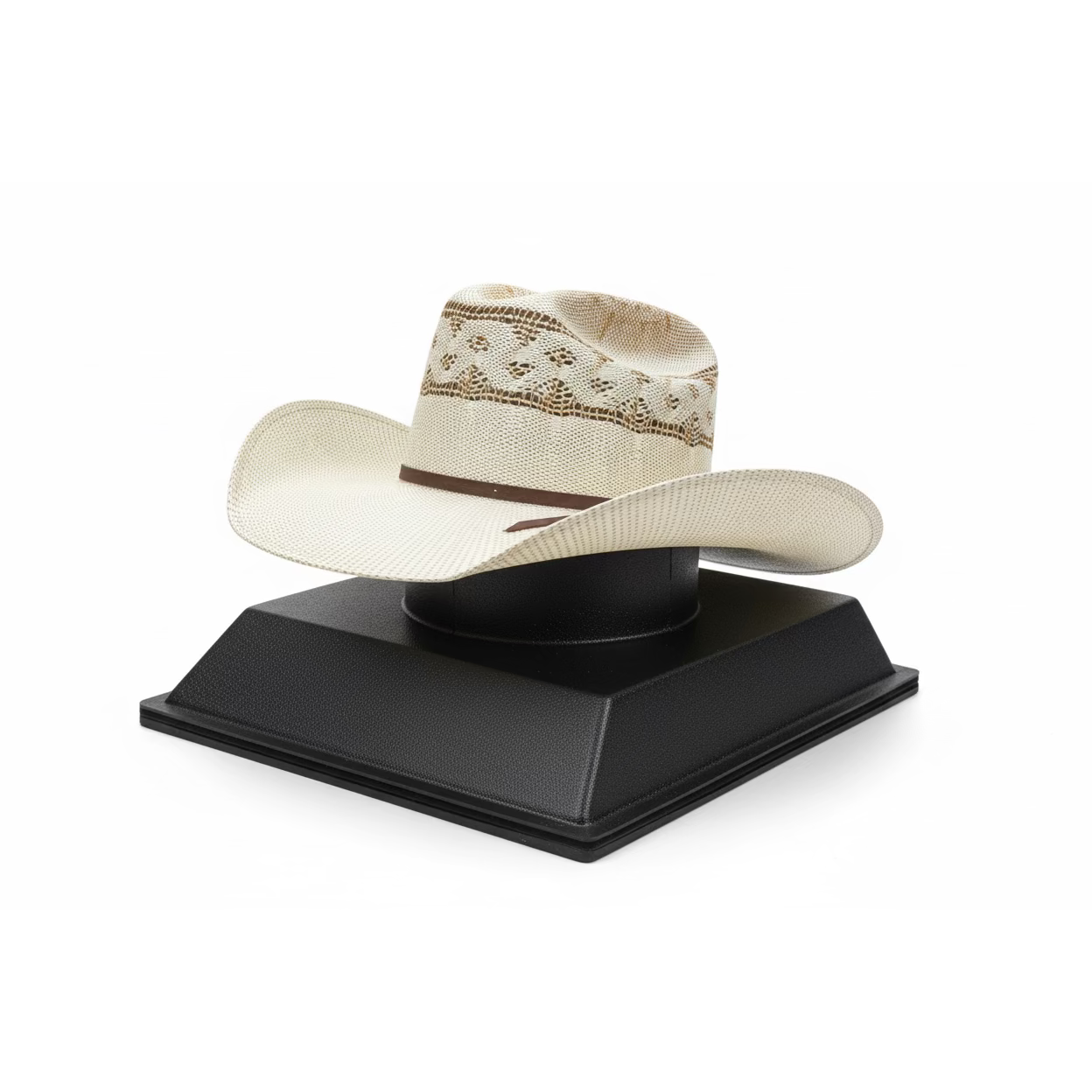 Sombrero vaquero Ariat® SS color marfil para hombre – Banda de sudor de cuero