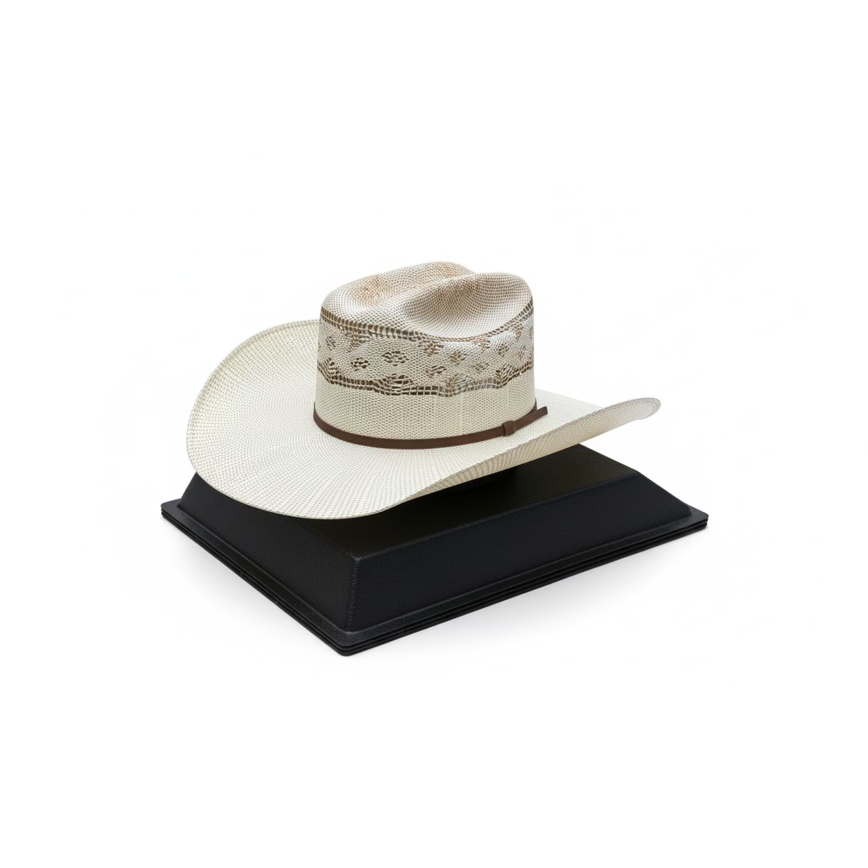 Sombrero vaquero Ariat® SS color marfil para hombre – Banda de sudor de cuero
