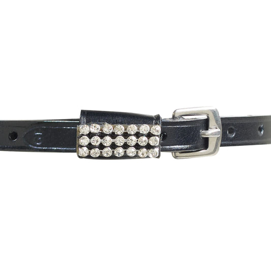 Leather Spur Straps with Jewels – Diamond/Silver