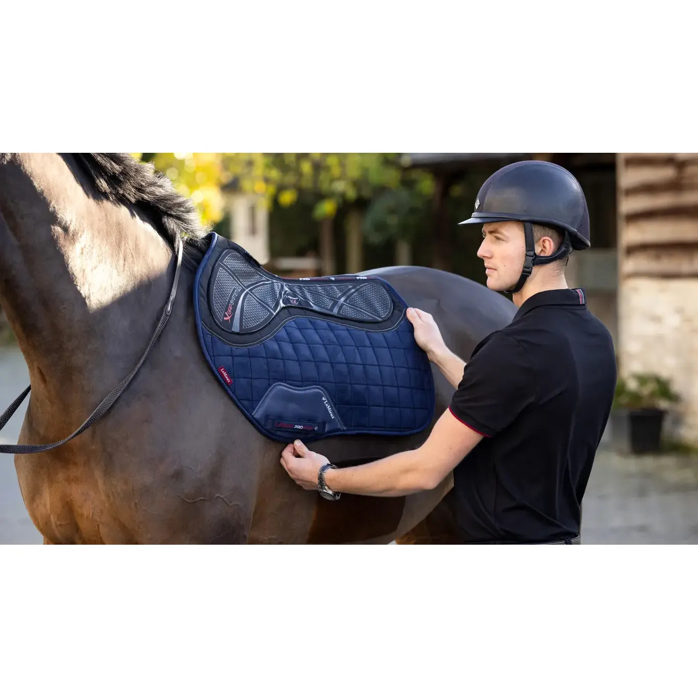 LeMieux X-Grip Silicone Eurojump Square Saddle Pad – Navy