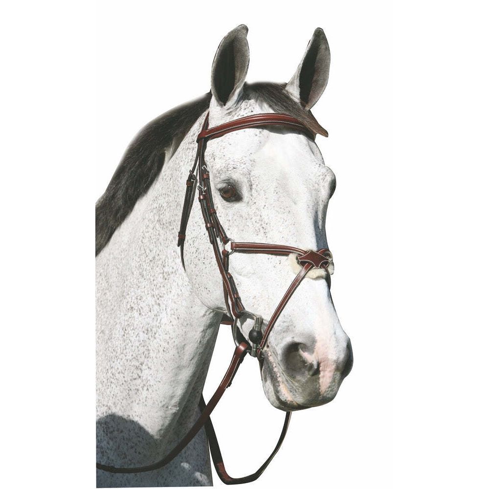 Bridón Henri de Rivel Pro Mono Corona en Figura de 8 con Riendas de Goma de 5/8"