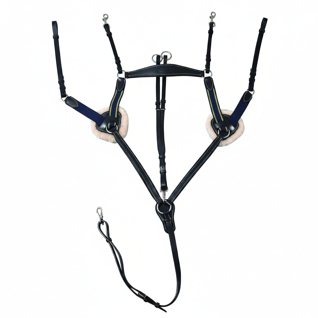 Henri de Rivel 5-Point Elastic Breastplate with Running Martingale