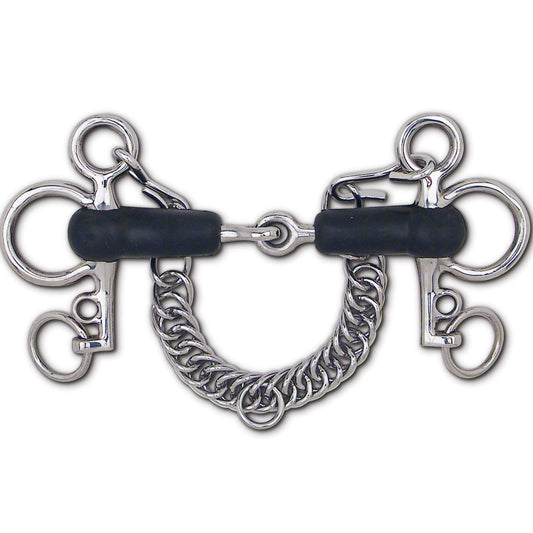 Tom Thumb Pelham Bit with Soft Rubber Snaffle Mouth