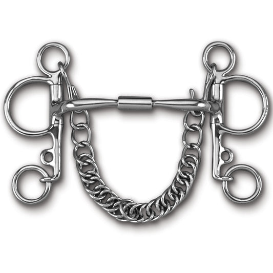 Pelham Bit with Comfort Snaffle Wide Barrel MB 02
