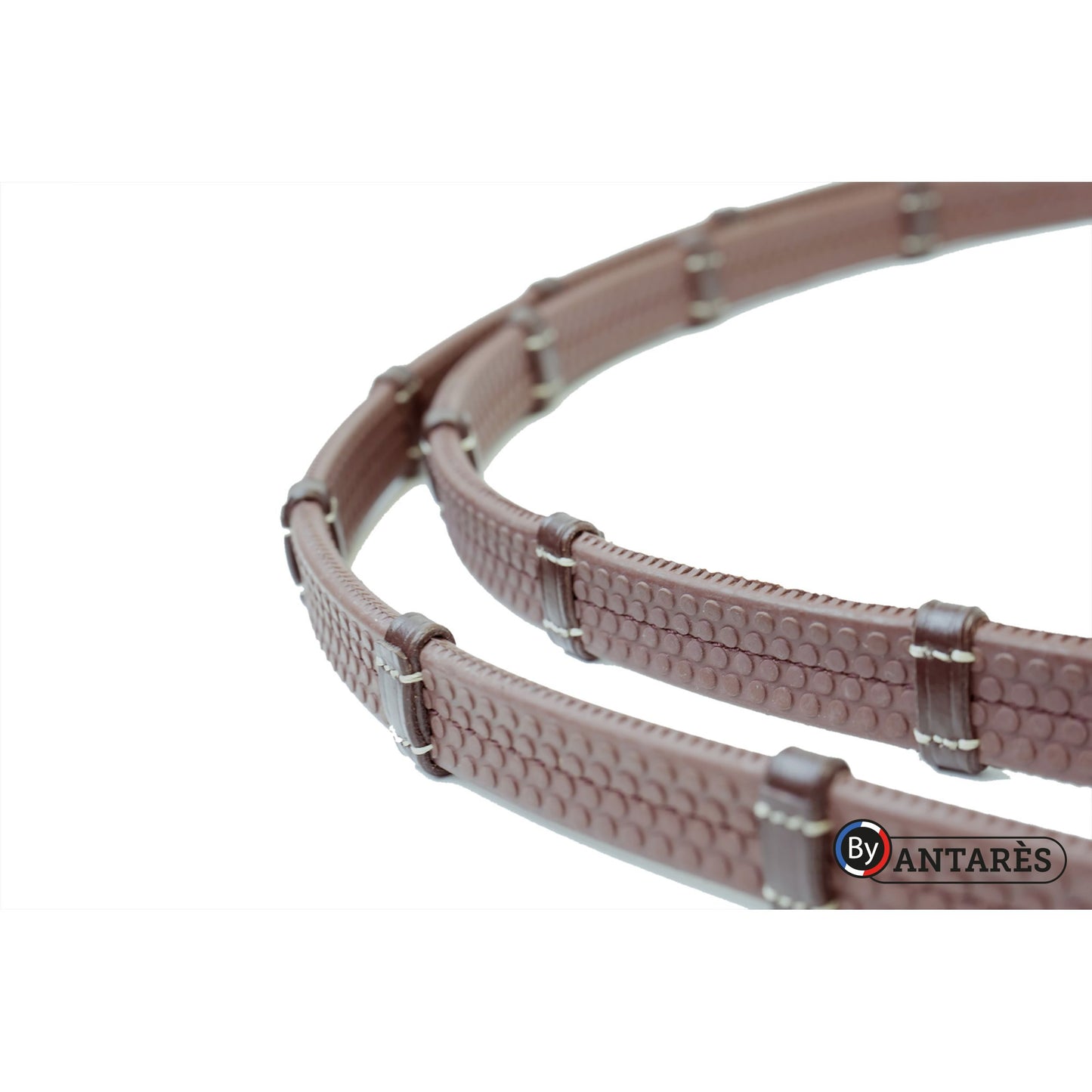 Signature by Antarès Rubber Reins 5/8" with 7 Leather Loops