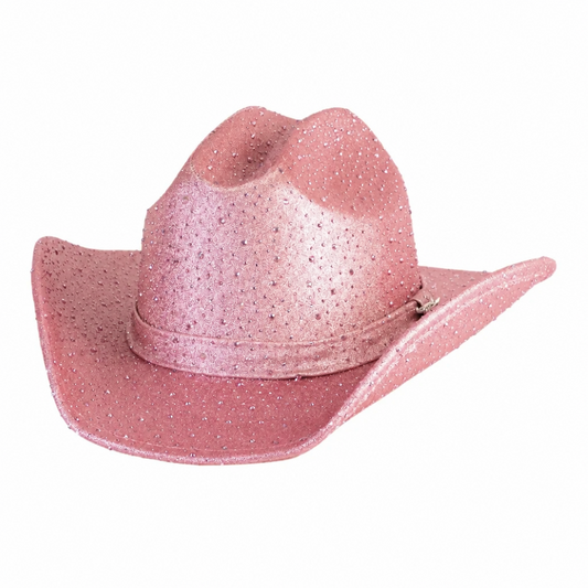Glitzy Spark Pink Glitter Cowboy Hat