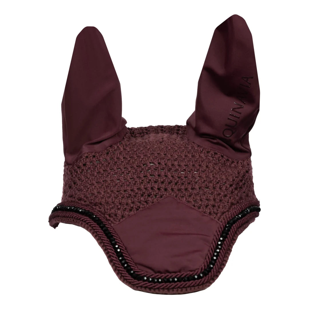 Equinavia Bergen Crystal Saddle Pad & Ear Net Set – Burgundy