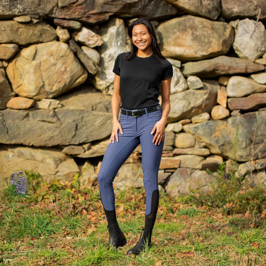 Equinavia Victoria Womens Silicone Full Seat Breeches - Skipper Blue/Winter Sky