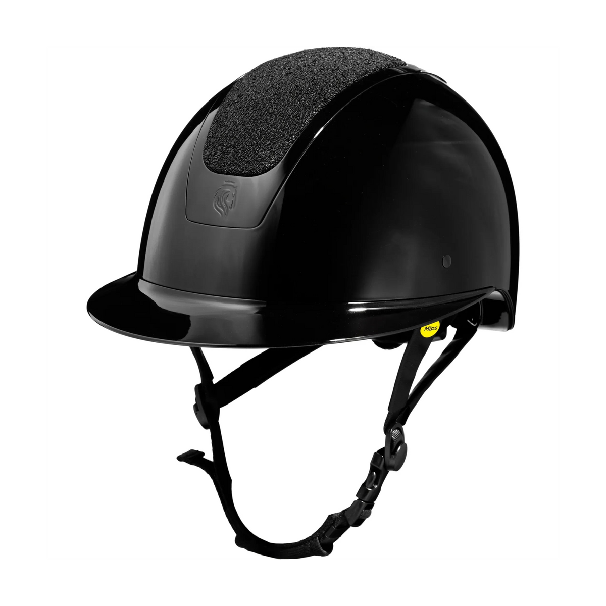 Equinavia Crown Glossy Mips® Riding Helmet - Black/Black Diamond Crystal