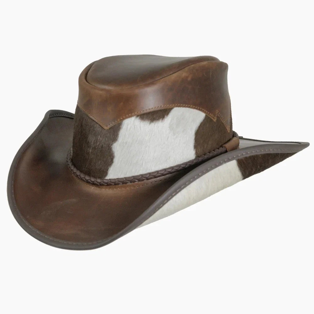 Pinto Leather Cowboy Hat with Calf Accents
