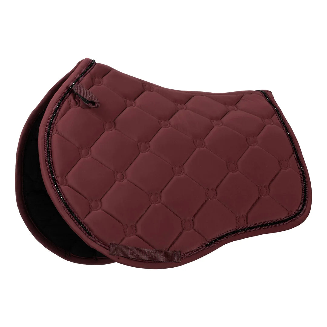 Equinavia Bergen Crystal Saddle Pad & Ear Net Set – Burgundy